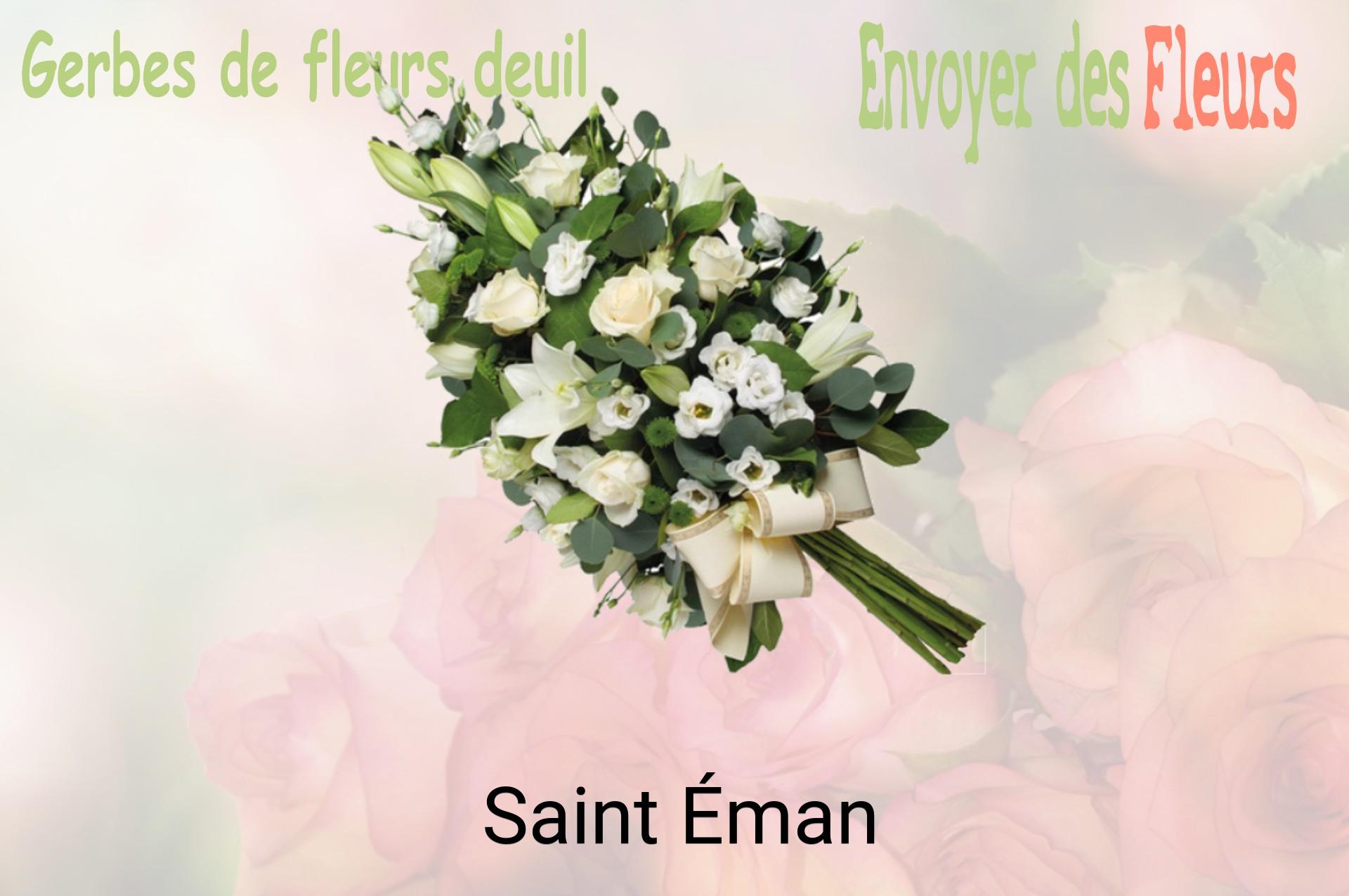 Gerbe de fleurs de deuil livrée à Saint-Éman